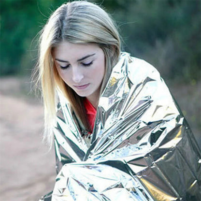 Hypothermia Rescue First Aid Camp Keep Foil Mylar Lifesave Warm Heat Bushcraft Outdoor Thermal Dry Emergent Blanket Survival Kit