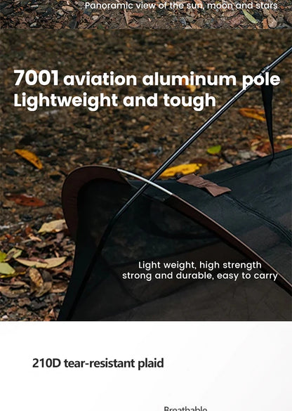 Sonuto-Lightweight Camping and Mountaineering Hiking Tent, Aluminum Alloy Poles, Waterproof and Mosquito Proof, Single Person