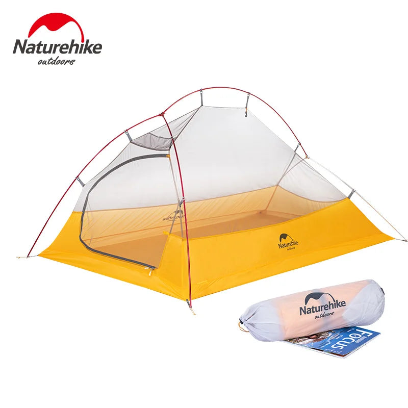 Naturehike Upgrade 10D Cloud Up Camping Tent 980g Ultralight 2 Persons Outdoors Camping 10D Silicone Hiking Tent With free Mat