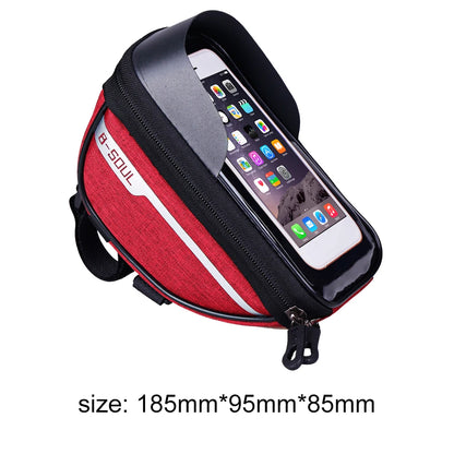 1L Bike Bag Bicycle Front Cell Mobile Phone Case Holder with Touchscreen Top Tube Cycling Bag Reflective MTB Bike Accessories
