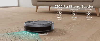 Lefant M210 Pro Robot Vacuum Cleaner, 2200Pa Powerful Suction, 120 Mins Runtime, Automatic Self-Charging, Wi-Fi/App/Alexa Contro