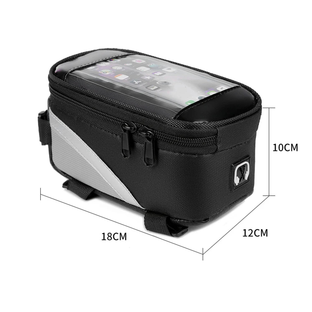 1L Bike Bag Bicycle Front Cell Mobile Phone Case Holder with Touchscreen Top Tube Cycling Bag Reflective MTB Bike Accessories