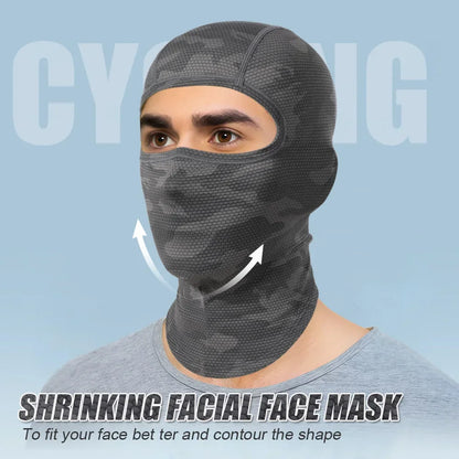 Cycling Full Face Balaclava Cooling Face Mask Breathable Ice Silk Wicking Absorbent Headgear for Bicycle Helmet Riding Gear Men