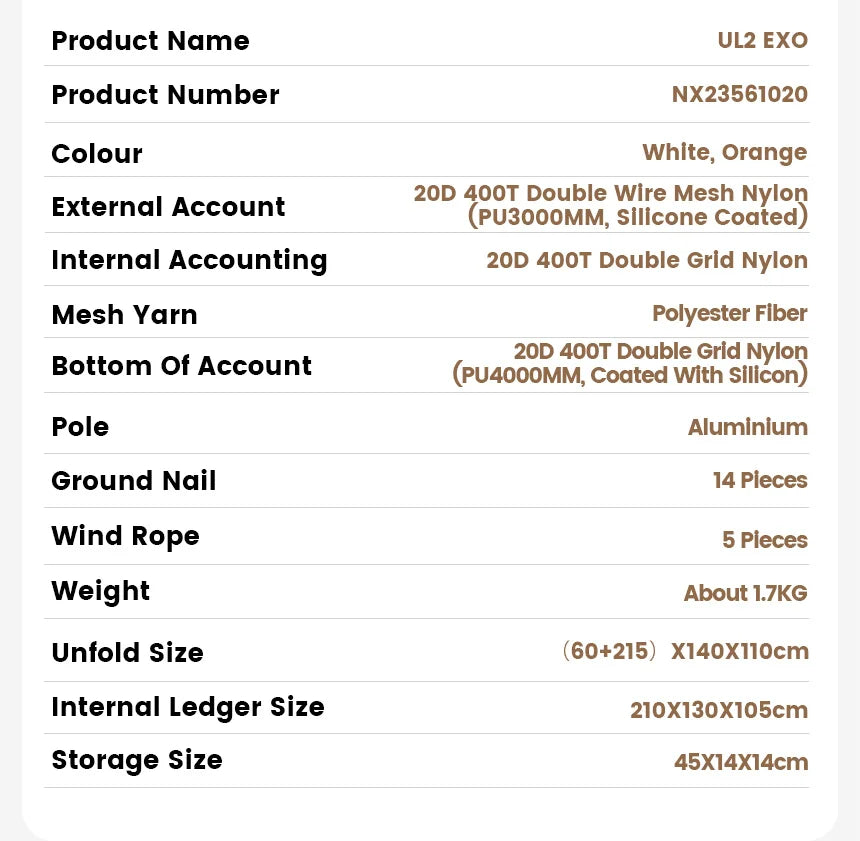 MOBI GARDEN Camping Tent Ultra Light Trekking Tent Portable Outdoor Hiking 20D