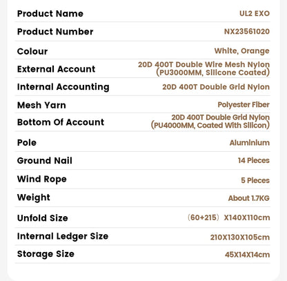 MOBI GARDEN Camping Tent Ultra Light Trekking Tent Portable Outdoor Hiking 20D