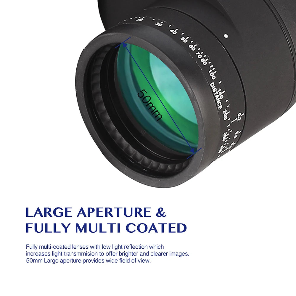 10x50 Binoculars for Adults Marine Military Binoculars Waterproof W/ Rangefinder Compass BAK4 Prism FMC Lens for Hunting Boating