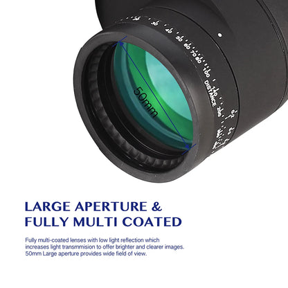 10x50 Binoculars for Adults Marine Military Binoculars Waterproof W/ Rangefinder Compass BAK4 Prism FMC Lens for Hunting Boating