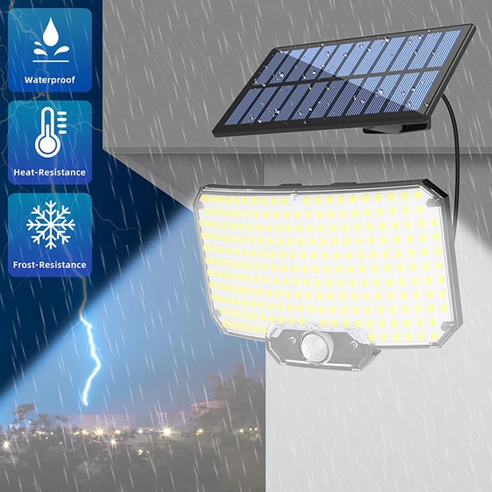 Solar Flood Lights Outdoor 106/318 LED Solar Motion Lights Remote Solar Security Lights Wall Lights Waterproof 3 Modes Garden