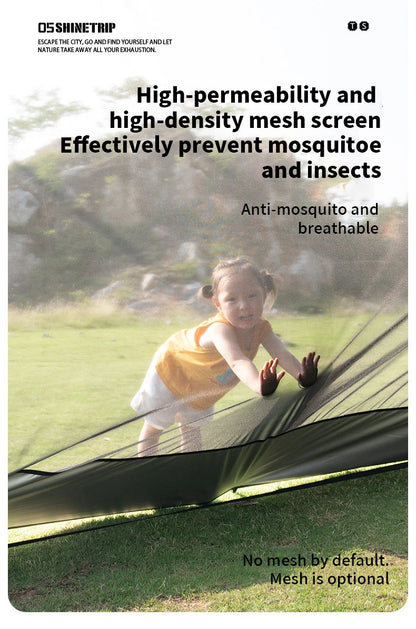 ShineTrip Outdoor Silver Coated Canopy Rainproof And Sunscreen Self-driving PU3000MM Waterproof Camping Sunshade Tent Dome