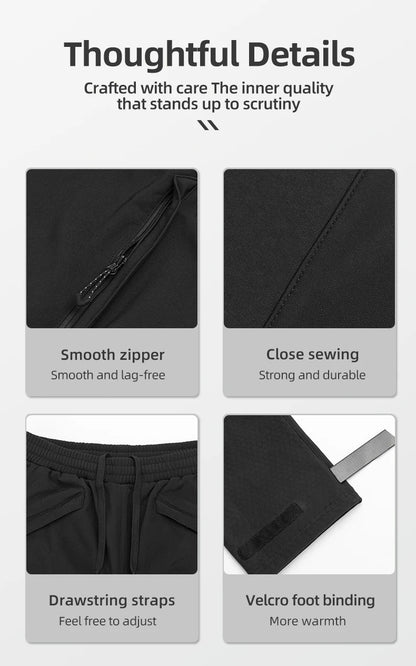 ROCKBROS Winter Cycling Pants Men Fleece Sport Reflective Trousers Keep Warm Thermal Bicycle Bike Mtb Pants Running Clothings