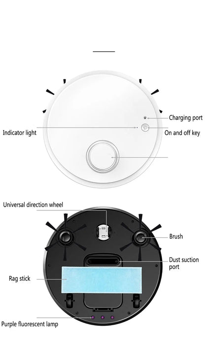 Automatic Robot Vacuum Cleaner 3-in-1 Smart Wireless Sweeping Wet And Dry Ultra-thin Cleaning Machine Mopping Smart Home