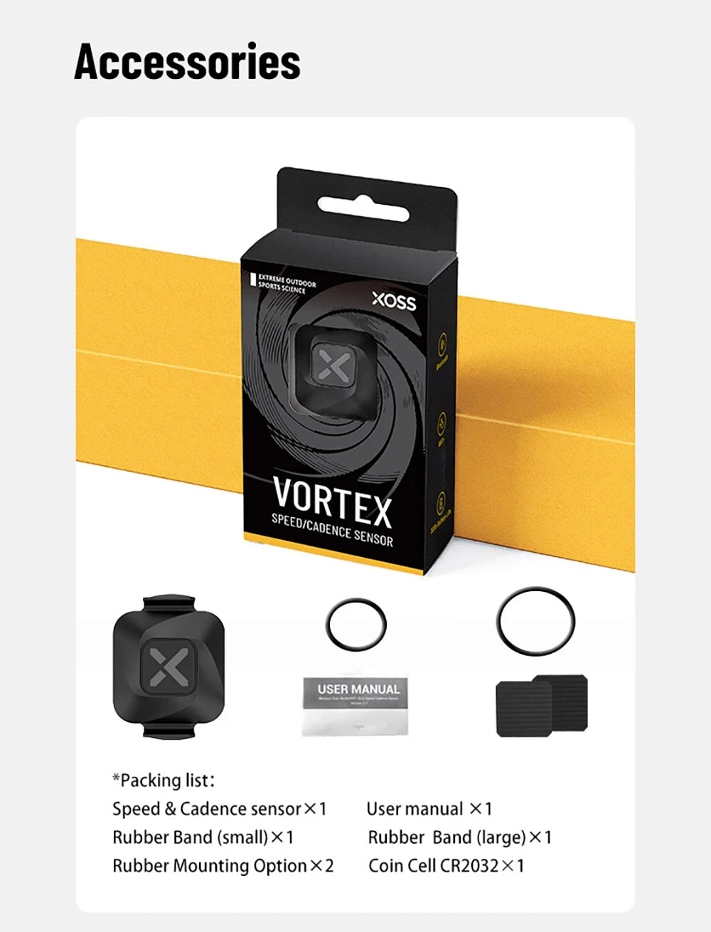 XOSS Vortex Speed Cadence Sensor X2 Chest Strap Heart Rate Monitor for Road MTB Cycling Bluetooth ANT+ Wireless Bike Accessories