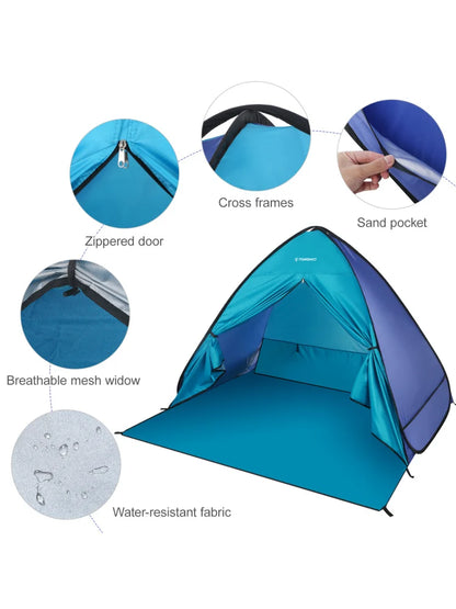TOMSHOO Beach Tent Instant Pop Up Beach Shade Sun Shelter Tent Canopy Cabana with Carry Bag