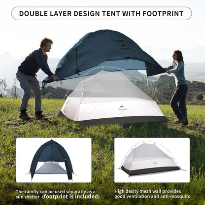 Naturehike Tent Cloud Up Series Ultralight Outdoor Camping Tent Waterproof Backpacking Cycling Tent Camping Tent With Floor Mat