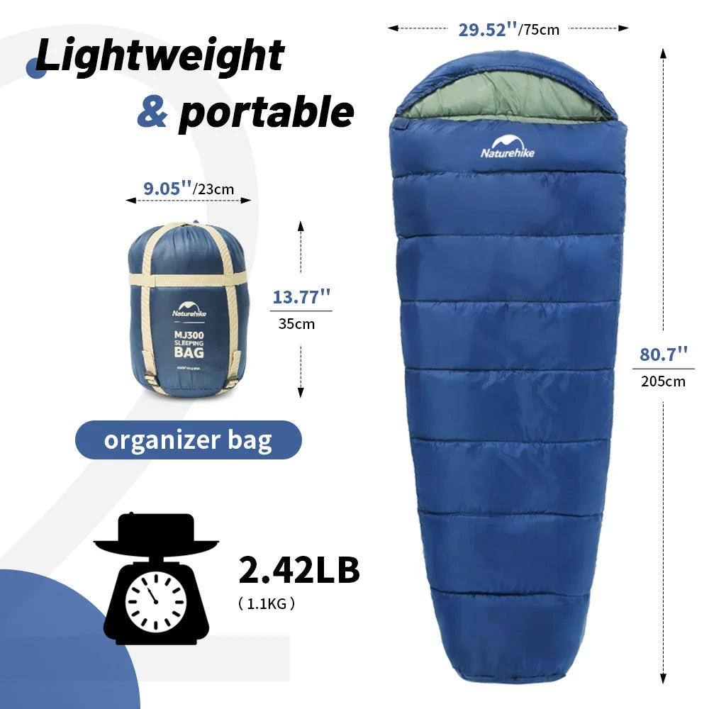 Naturehike Camping Sleeping Bag Ultralight Waterproof Cotton Mummy 4 Season Backpacking Sleeping Bags Outdoor Travel Hiking