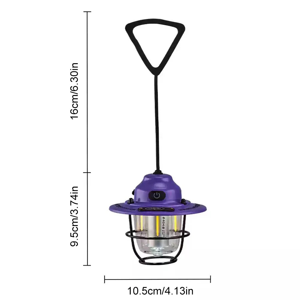 Mini LED Camping Lanterns Type-C Rechargeable Portable Hanging Tent Light 1200mAh for Hiking Fishing Emergency Light Lanterns