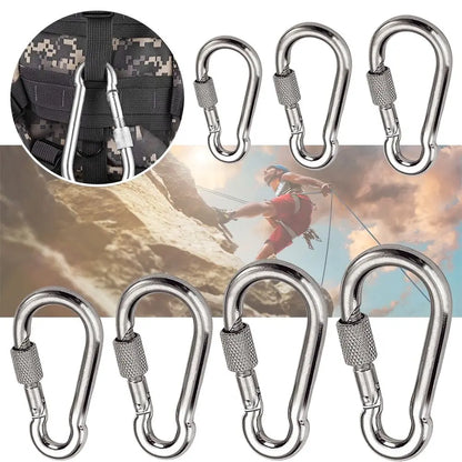 1/2pcs M4~M12 Spring Quick Link Buckle Ring with screw Outdoor Climbing Gear Carabiner Safety Hook Travel Kit Camping Equipment