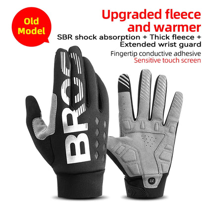 ROCKBROS Cycling Gloves Touch Screen Waterproof MTB Bike Bicycle Gloves Thermal Warm Motorcycle Winter Autumn Sports Equipment