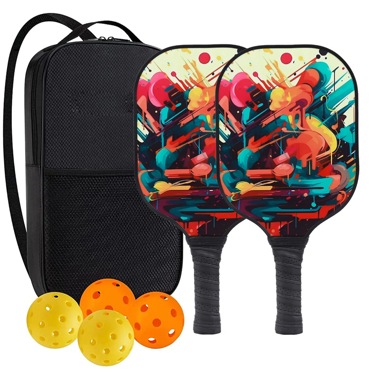 Pickleball Paddles USAPA Approved Set Rackets Honeycomb Core 4 Balls Portable Racquet Cover Carrying Bag Gift Kit Indoor Outdoor