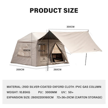 Outdoor Camping 3-4 Person Portable Waterproof Family Awning Beach Tent Quick Opening Fishing Tent Picnic Park Anti-UV Shade