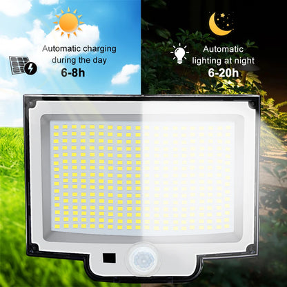 Solar Flood Lights Outdoor 106/318 LED Solar Motion Lights Remote Solar Security Lights Wall Lights Waterproof 3 Modes Garden