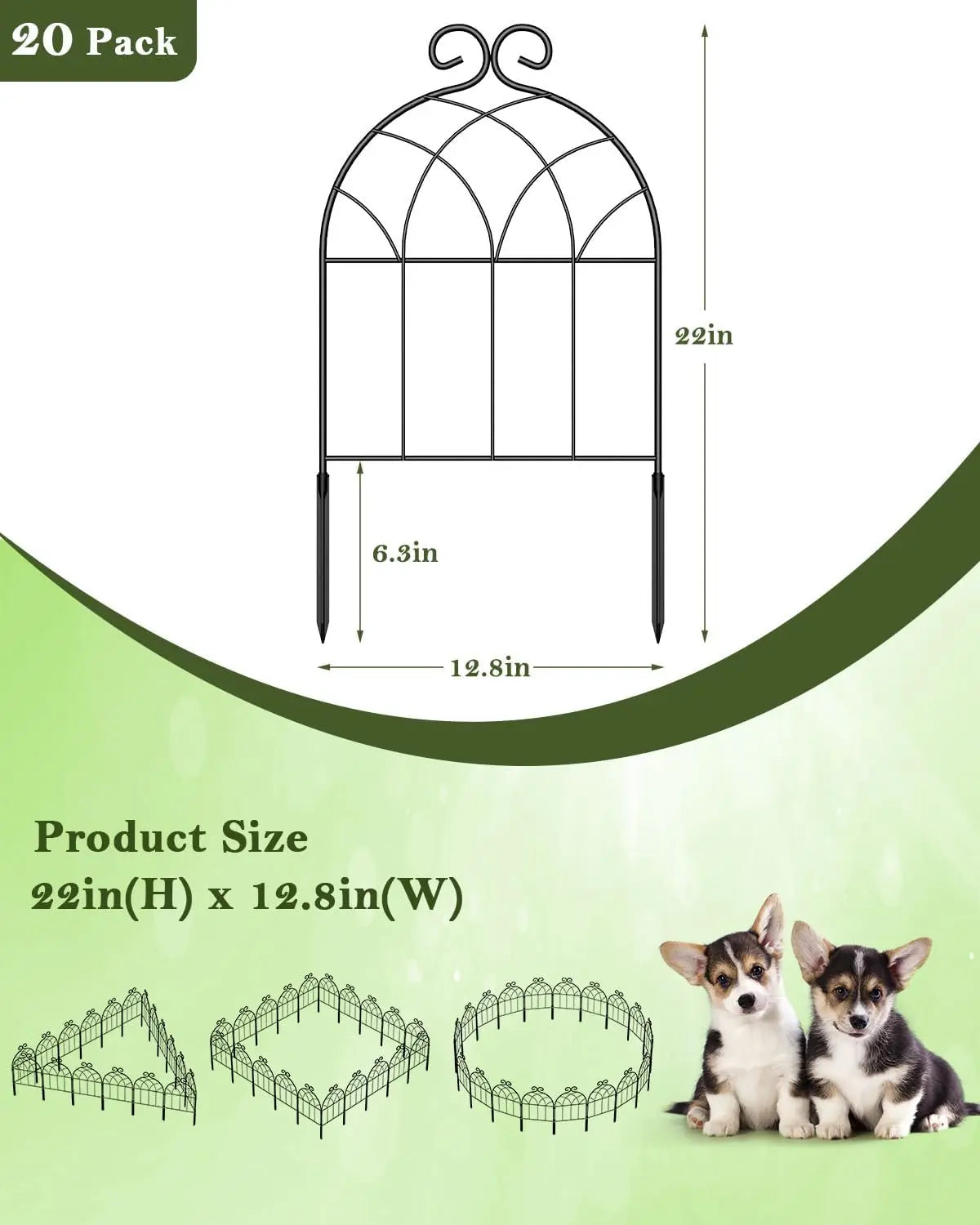 Rustproof Metal No Dig Fencing Border,Small Animal Barrier Fence, Flower Edging Panels for Landscape Patio Yard Outdoor Decor