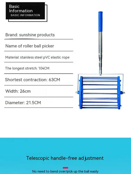 High Quality  table tennis ball picker drum type telescopic convenient pick up  table tennis balls