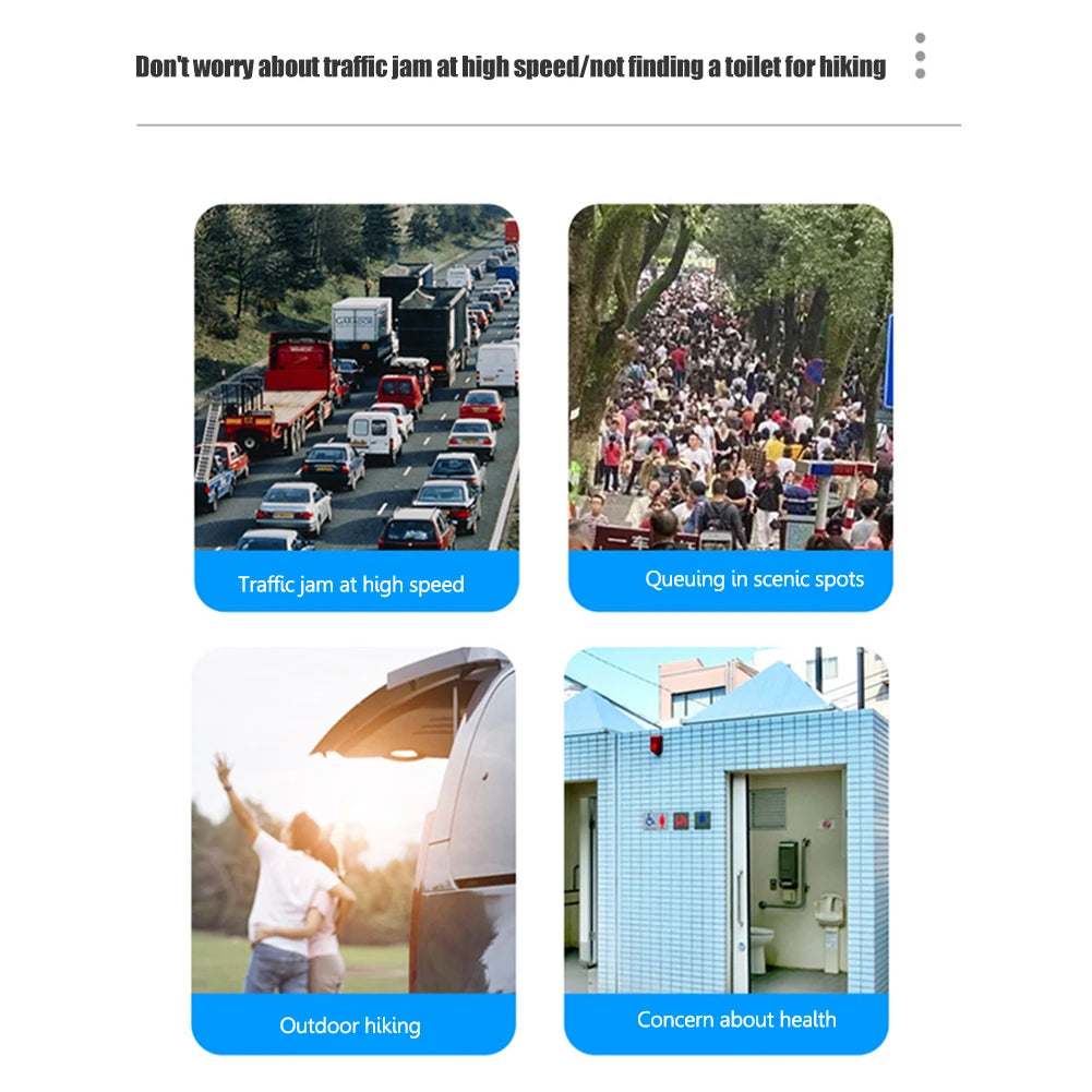 Plastic Portable Outdoor Toilet Tent Car Emergency Toilet with cover Travel Washable Camping Toilet Self-driving Picnic Seat