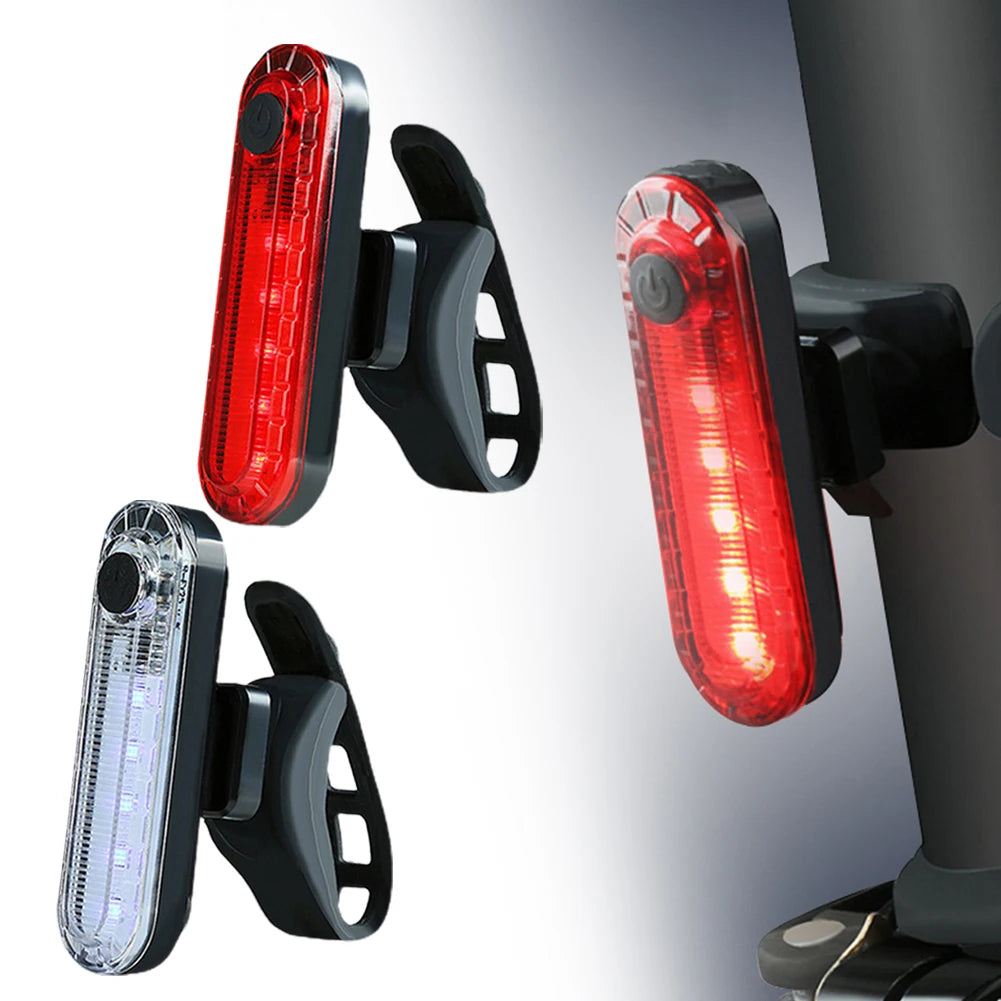 Bike Rear Tail Light USB Rechargeable Red LED Bright Taillights Fit On Any Bicycle/Helmet Easy To Install For Cycling Safety