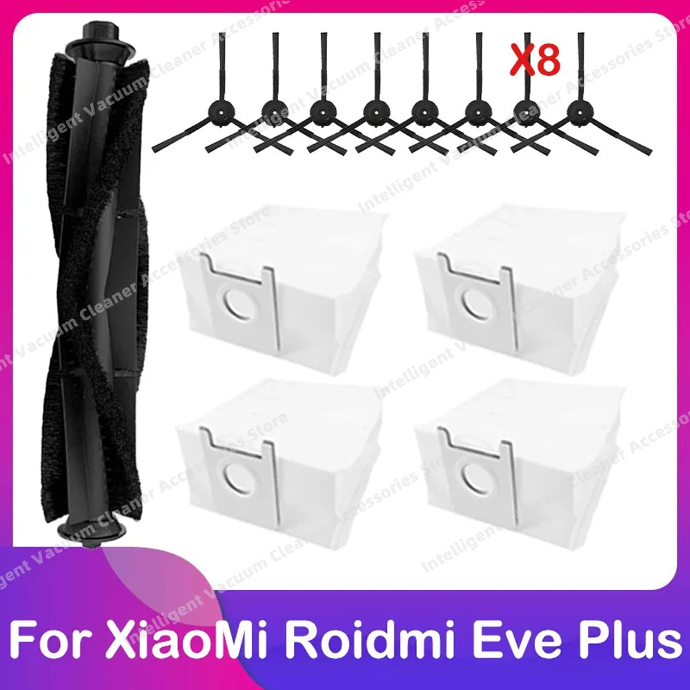 Compatible for Xiaomi Roidmi Eve Plus Robot Vacuum Cleaner Spare Main Side Brush HEPA Filter Dust Bag Mop Cloth Parts