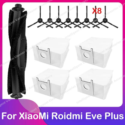 Compatible for Xiaomi Roidmi Eve Plus Robot Vacuum Cleaner Spare Main Side Brush HEPA Filter Dust Bag Mop Cloth Parts