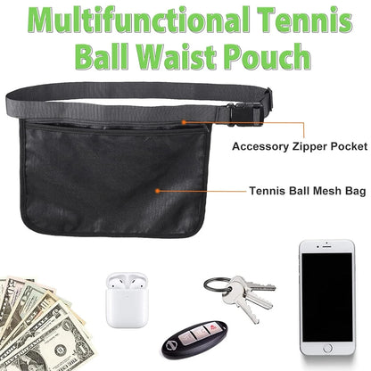 Tennis Ball Holder, Pickleball Ball Wasit Pouch for Women Men Holding 8 Tennis or Pickleball Balls,Tennis & Pickleball Accessory