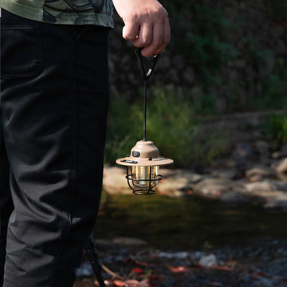 Mini LED Camping Lanterns Type-C Rechargeable Portable Hanging Tent Light 1200mAh for Hiking Fishing Emergency Light Lanterns