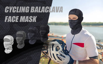Cycling Full Face Balaclava Cooling Face Mask Breathable Ice Silk Wicking Absorbent Headgear for Bicycle Helmet Riding Gear Men
