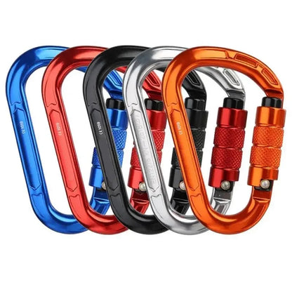 Rock Climbing Carabiner Pear-Shape Buckle 25kN Safety Auto Lock Spring-Loaded Gate Aluminum H-Carabiner Outdoor Kits