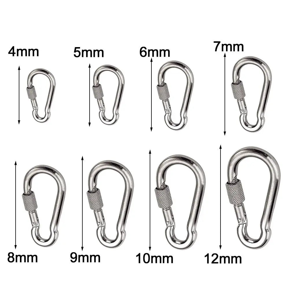 1/2pcs M4~M12 Spring Quick Link Buckle Ring with screw Outdoor Climbing Gear Carabiner Safety Hook Travel Kit Camping Equipment