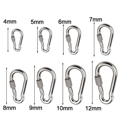 1/2pcs M4~M12 Spring Quick Link Buckle Ring with screw Outdoor Climbing Gear Carabiner Safety Hook Travel Kit Camping Equipment