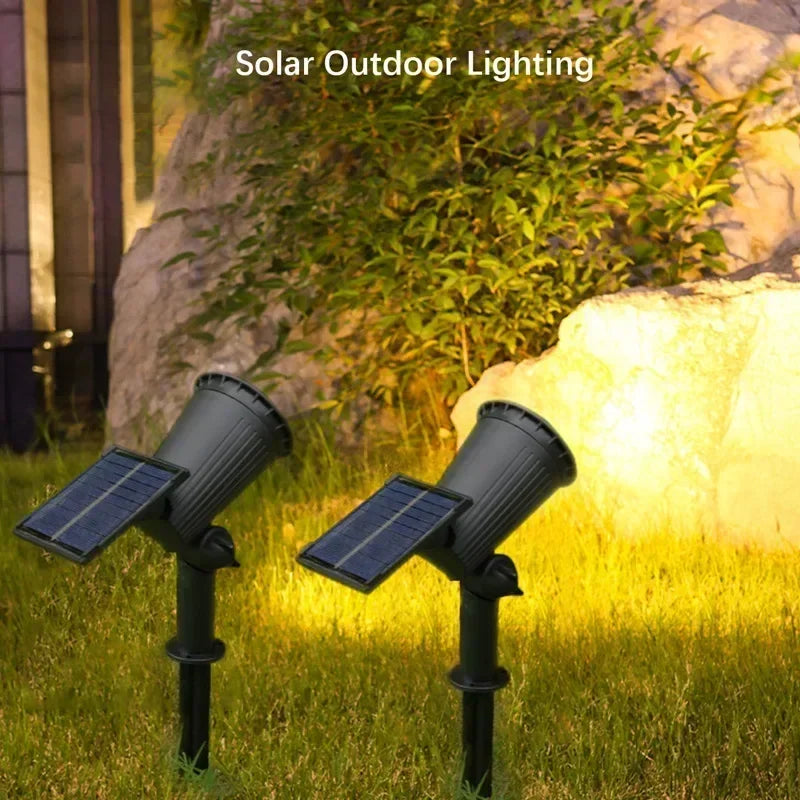 KDULIT 1-2PCS 9LED Solar Powered Lawn Lamp Adjustable Outdoor IP65 Waterproof Garden Courtyard Decoration Street Lamp Spotlight