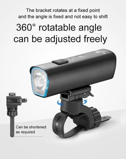 ROCKBROS 1000LM Bike Light Smart Vibration Light Sensing Bicycle Front Light IPX6 Type-C MTB Road Headlebar Cycling Headlights