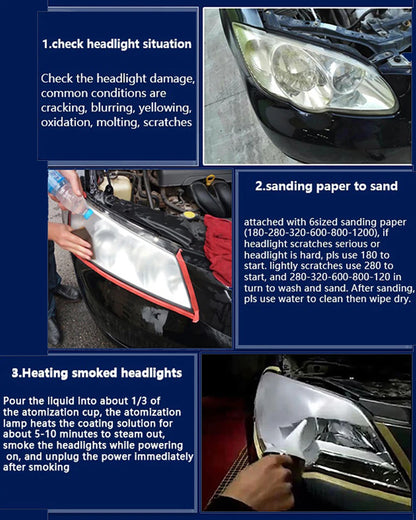 Car Headlight Polishing Kit 100ML/50ML Headlight Restoration Liquid Polymer Headlamp Renovation Repair Clean Kit Automobile Tool