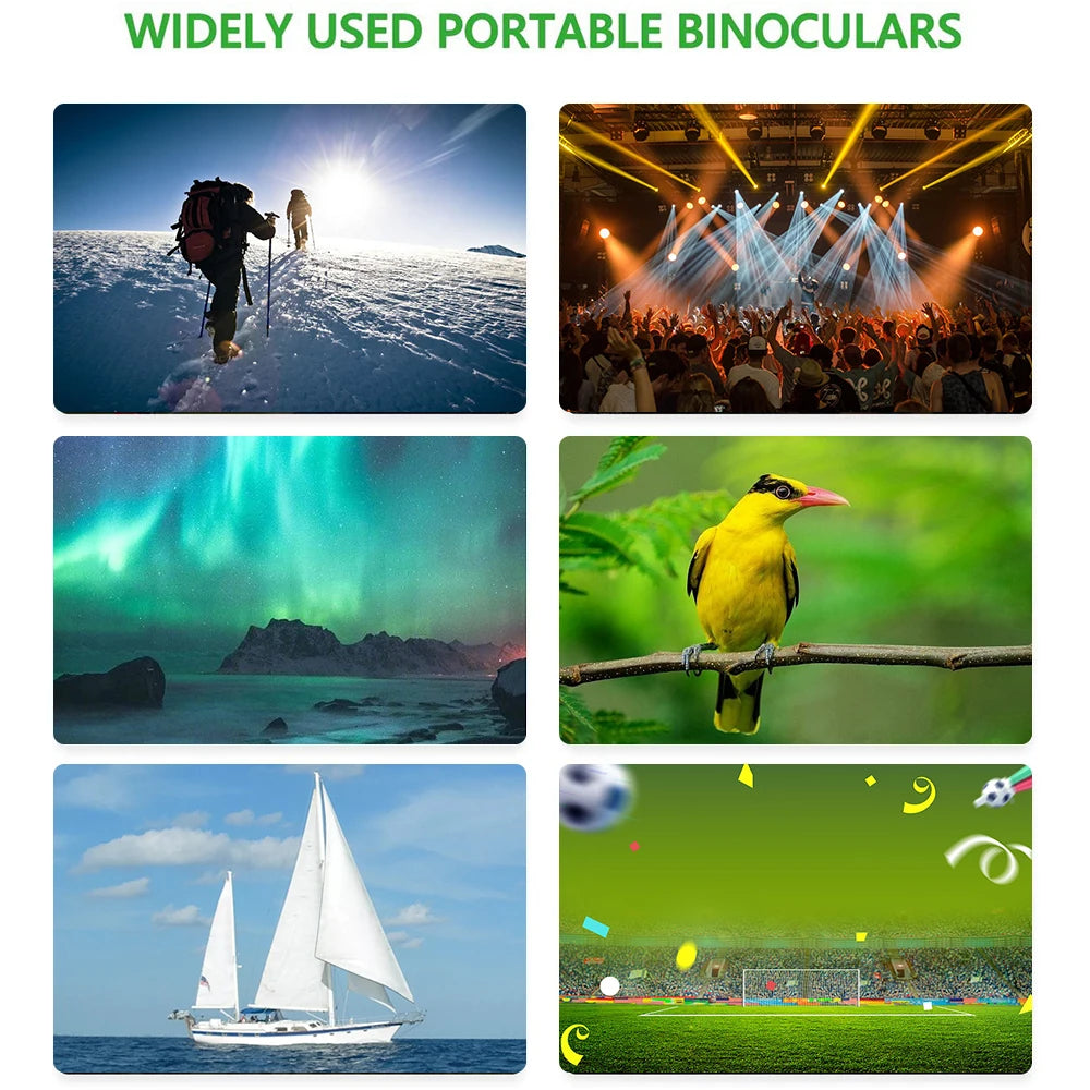 80x80 Telescope Binoculars BAK4 Prism Waterproof with Compass and Carrying Lanyard Red Film Telescope for Hunting Camping Travel