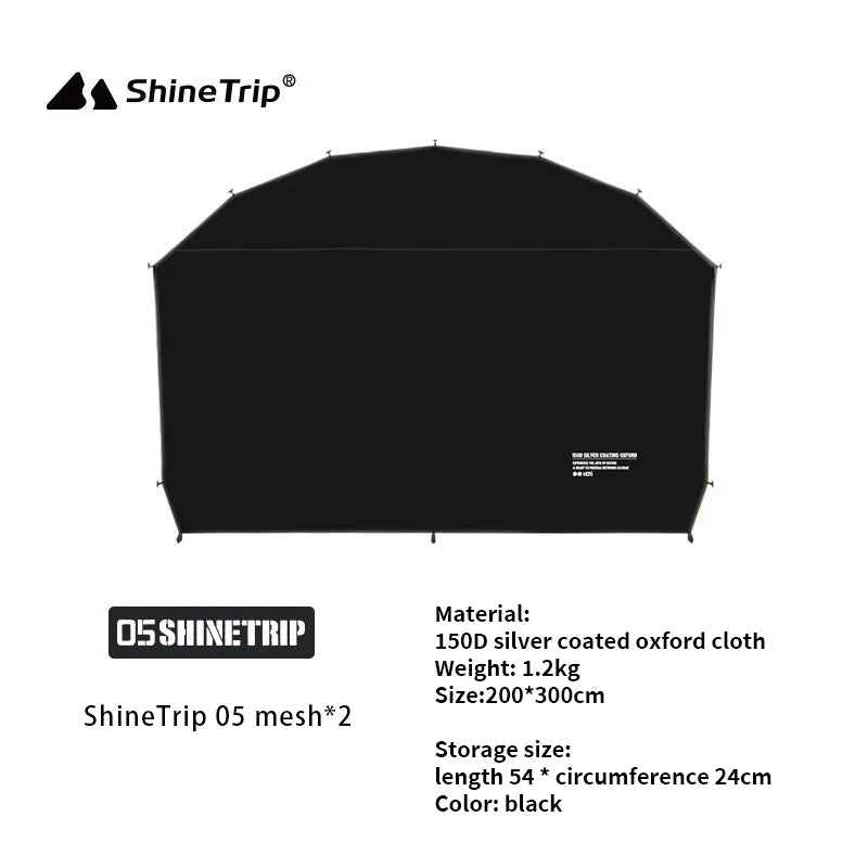 ShineTrip Outdoor Silver Coated Canopy Rainproof And Sunscreen Self-driving PU3000MM Waterproof Camping Sunshade Tent Dome