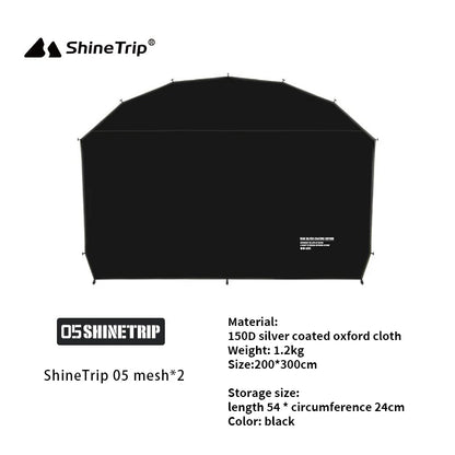 ShineTrip Outdoor Silver Coated Canopy Rainproof And Sunscreen Self-driving PU3000MM Waterproof Camping Sunshade Tent Dome
