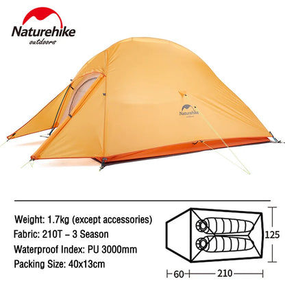 Naturehike Tent Cloud Up Series Ultralight Outdoor Camping Tent Waterproof Backpacking Cycling Tent Camping Tent With Floor Mat