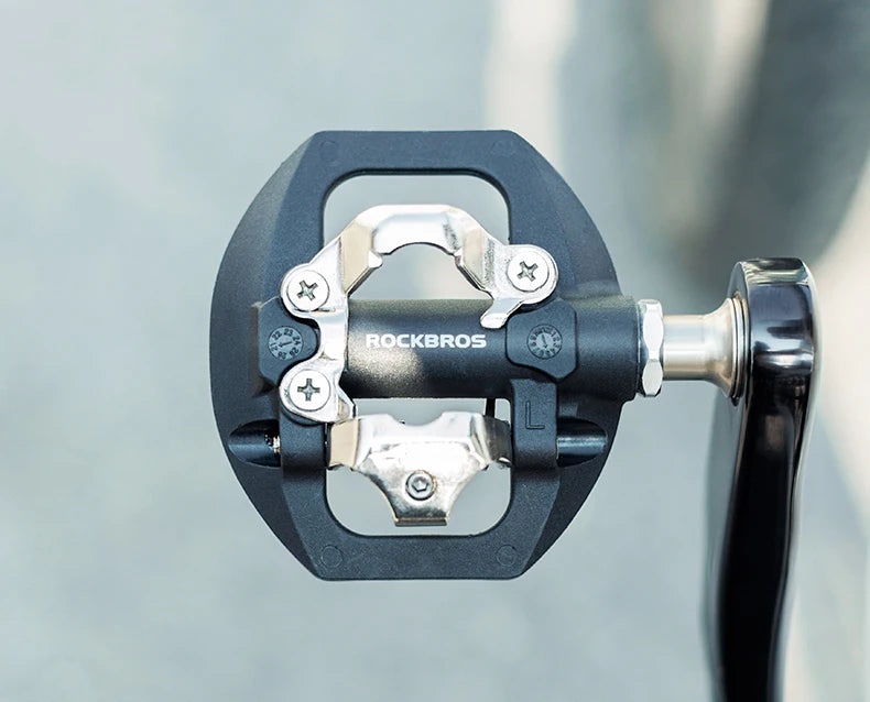 ROCKBROS Bicycle Lock Pedal 2 In 1 Anti-slip Lock Nylon Pedal MTB Bike Pedals Flat Cleat Platform Shimano SPD Bike Accessories