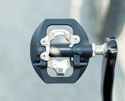 ROCKBROS Bicycle Lock Pedal 2 In 1 Anti-slip Lock Nylon Pedal MTB Bike Pedals Flat Cleat Platform Shimano SPD Bike Accessories