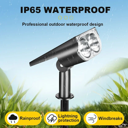 KDULIT 1-2PCS 9LED Solar Powered Lawn Lamp Adjustable Outdoor IP65 Waterproof Garden Courtyard Decoration Street Lamp Spotlight