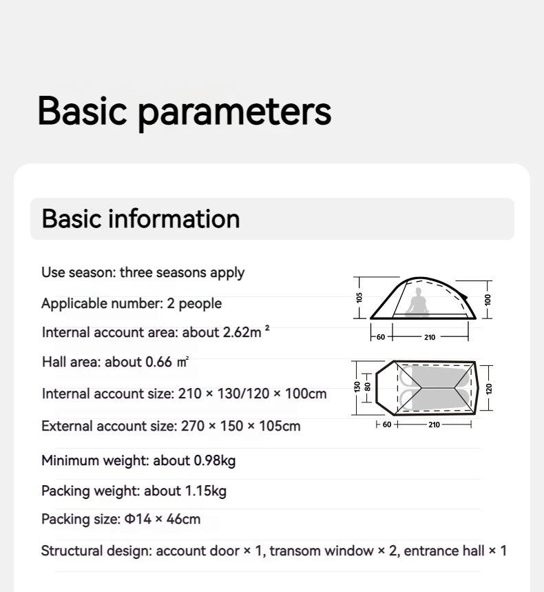 Naturehike Upgrade 10D Cloud Up Camping Tent 980g Ultralight 2 Persons Outdoors Camping 10D Silicone Hiking Tent With free Mat