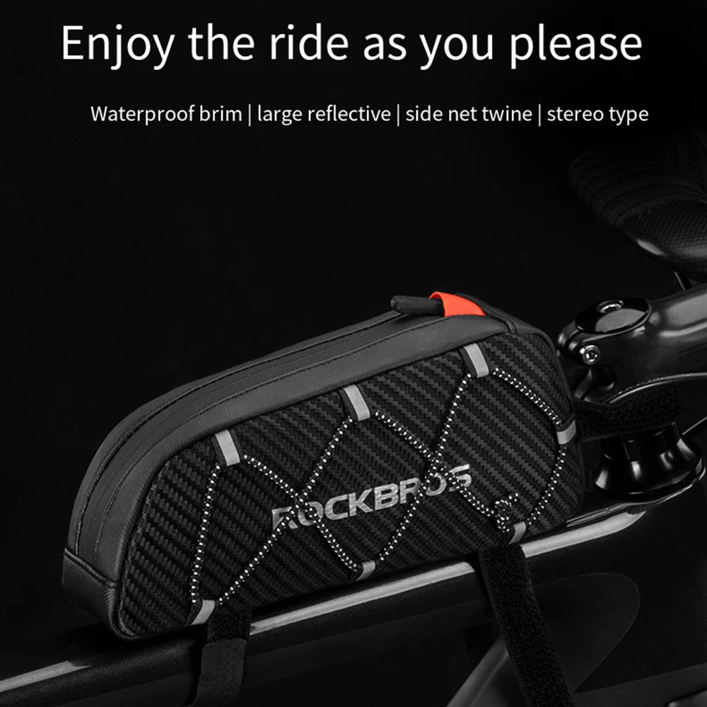 ROCKBROS Bike Bag Waterproof Reflective Front Top Frame Tube Bag Ultralight Bicycle Bag Cycling Bag Touring Riding Gear