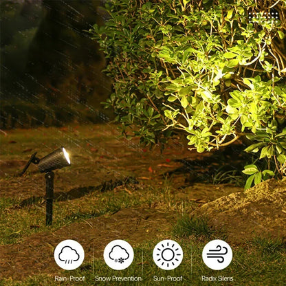 KDULIT 1-2PCS 9LED Solar Powered Lawn Lamp Adjustable Outdoor IP65 Waterproof Garden Courtyard Decoration Street Lamp Spotlight
